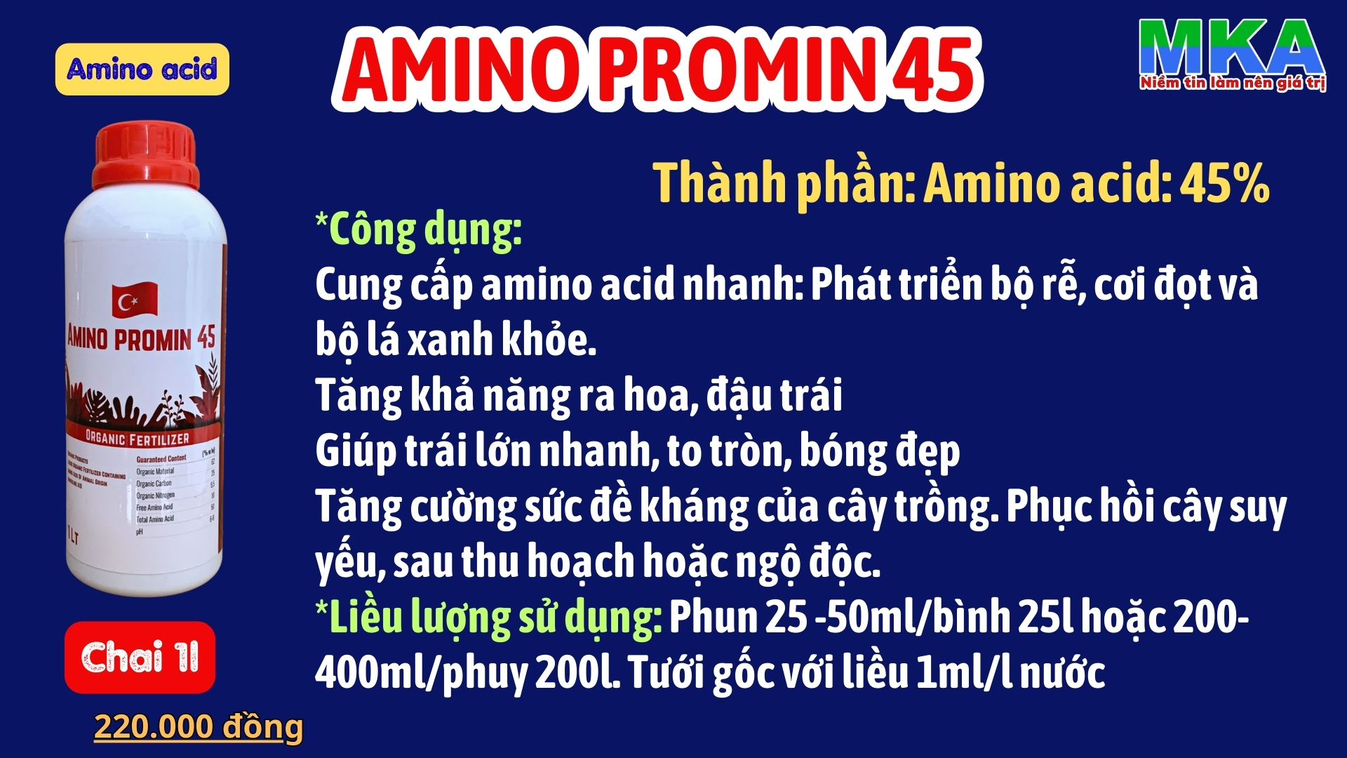 Amino Promin 45 phân bón mekong MKA